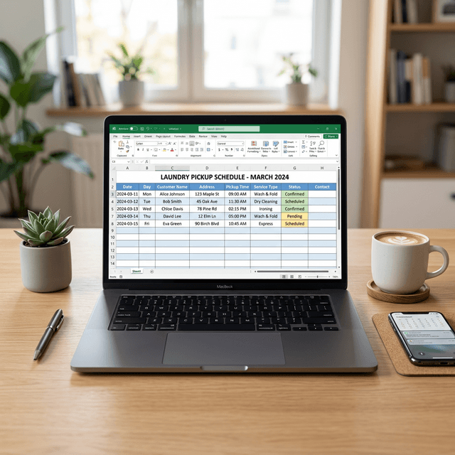 Template Excel Jadwal Pengambilan Cucian
