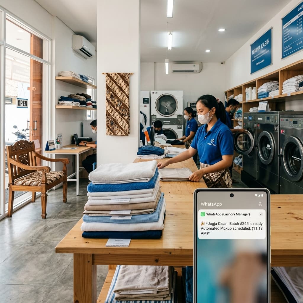 Kasir Laundry Kiloan Jogja dengan Notifikasi WhatsApp Otomatis