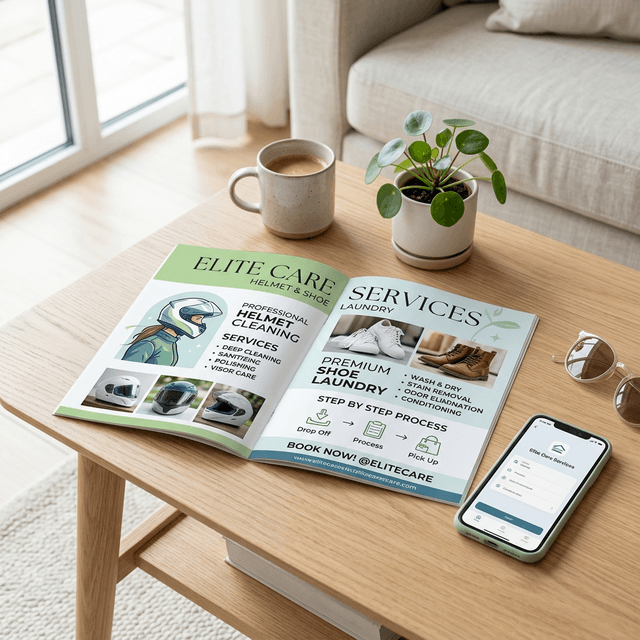 Brosur Katalog Cuci Helm dan Sepatu Laundry