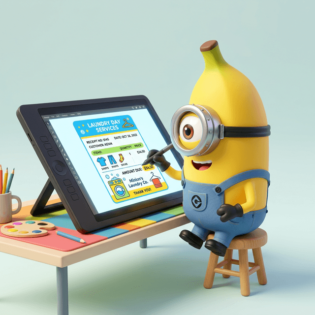 Desain Template Nota Canva untuk Laundry