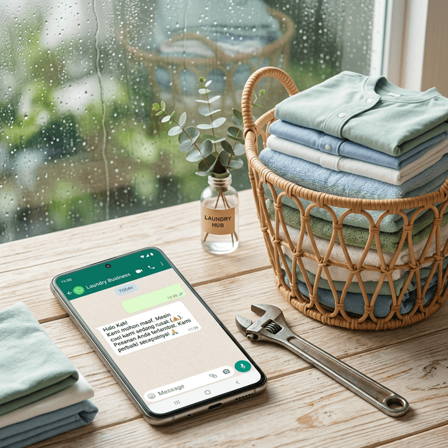 Template WA Tagihan Bulanan Laundry untuk Instansi Hotel Kosan